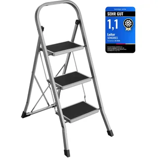 Songmics GSL003GY01 Trittleiter 3 Stufen