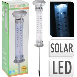 ORION Solarlampe THERMOMETER Gartenthermometer LED ökologisch - Silber