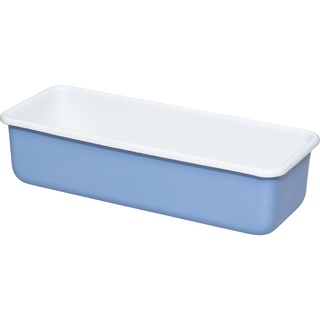 Riess, 0638-128, Königskuchenform 30 x 10cm, Emaille, CLASSIC Edition NATURE BLUE MEDIUM, 0,795kg, 1.65 Liter, 31,5 x 12,5 x 7,8cm, Emaill Backform, Kastenform Kuchen