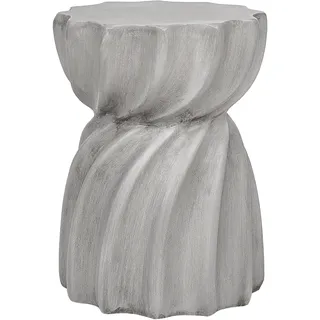 Beliani Gartenbeisttelltisch Beton grau rund 35 cm Algua - Grau , Stein , 35x48x35 cm , Gartenmöbel, Gartentische, Garten-Beistelltische