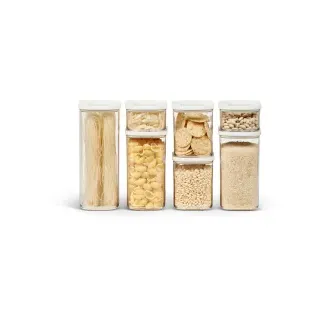 Mepal Modula Vorratsdosen Starter-Set, 7-teilig, Ideale Aufbewahrung trockener Lebensmittel wie Kaffee, Nudeln, Mehl und mehr, Set = 1x 2 Liter, 2x 1,5 Liter, 2x 1 Liter, 2x 425 ml