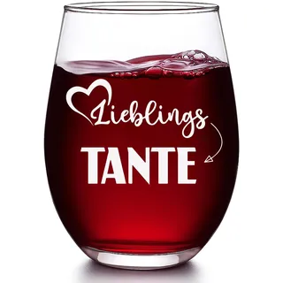 Verdaxis Weinglas Geschenk für Beste Tante, LieblingsTante Geschenk für Tante zum Geburtstag Weihnachten, Weinglas Personalisiert Geschenke