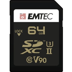 Emtec SpeedIN Pro+ SD-Speicherkarte 64GB, SDXC UHS-II U3 V90, Full HD, 3D, 4K, 8K UHD, Lesegeschwindigkeit bis zu 300MB/s und Schreibgeschwindigkeit bis zu 270MB/s