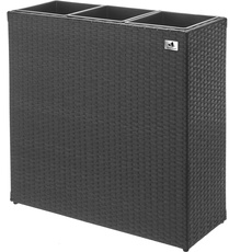 Bild Raumteiler Pflanzkübel Polyrattan 76 x 26 x 73,5 cm anthrazit