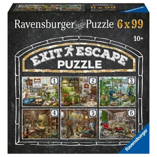 Ravensburger EXIT Puzzle - Das geisterhafte Gutshaus - 6X 99 Teile Puzzle für rätselbegeisterte Erwachsene und Kinder ab 10 Jahren