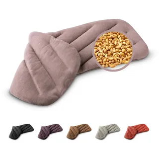 LESCHI XXL Wärmekissen für Mikrowelle (50x20 cm), 100% Bio Baumwolle und Bio Weizen, 8 Kammer Körnerkissen, Rosa, anschmiegsames Getreidekissen ideal als Wärmespender für Rücken Bauch Schulter Nacken