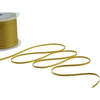 Furlanis Doppelsatinband, Italienische Gewebe-Senffarbe, 3 mm x 100 m, senfgelb