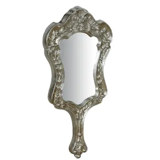 Biscottini Handspiegel 20 x 4 x 38 cm aus Holz | Dekorativer tragbarer Spiegel und Make-up-Spiegel für Mädchen und Mädchen | Tragbarer Friseurspiegel