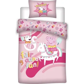 Peppa Pig Bettbezug Fair Ground Fun 140 x 200 cm Baumwolle - Rosa