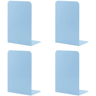 MSDADA Buchstützen aus Metall L, 102x203x135mm, 2 Paar CD Buchständer Kinder, Bücherregal für Schule Zuhause Büro Bibliothek Decorative(Hellblau)