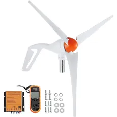 VEVOR 500W Windgenerator mit Windmesser, Windkraftanlage 12V, 3-Blatt-Windkraftanlagengenerator, MPPT-Controller und einstellbarer Windrichtung, geeignet für Haus, Bauernhof, Cam