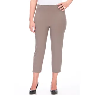 7/8-Hose KJBRAND "Susie Sensitiv 7/8", Damen, Gr. 46, N-Gr, grau (taupe), Web, Obermaterial: 75% Elasthan, 25% Polyamid, bequem 7/8-Länge, Hosen 7/8-Hose, mit hohem Elasthan-Anteil