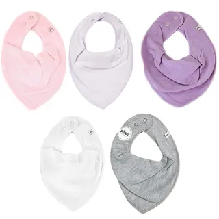 Pippi Babywear Halstücher 5er Pack Bibs Dreieckstücher Lätzchen (Princess Rose)