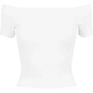Urban Classics Damen Ladies Off Shoulder Rib Tee T Shirt, Weiß, M EU