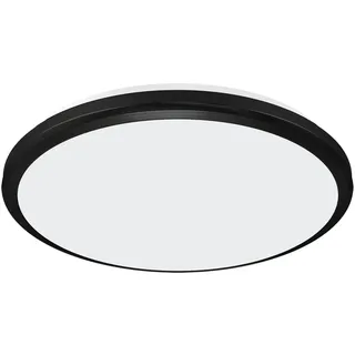 LED Deckenleuchte außen IP54 Ø 26,5cm rund 4200K 1980lm Schwarz Weiß Außenlampe