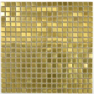 Mosaik gold Edelstahl Fliesenspiegel Küche Bad Wand 129-0707 10 Mosaikplatten