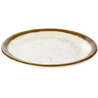 APS 84510 Teller STONE ART, Ø 19 cm, Höhe 2 cm, Melamin, creme/braun