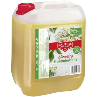Mautner Markhof Holunderblüten Sirup - 5 L Gastro Flasche - fruchtiger Mix-Sirup für Bars & Gastronomie