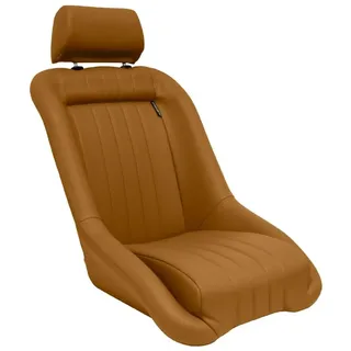Auto-Style AutoStyle Sportsitze 'Classic' - Beige Kunstleder | Feste Rückenlehne + Kopfstütze - inkl. Laufschienen