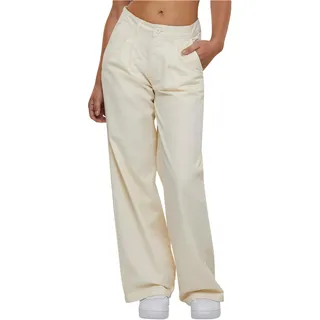 Urban Classics Damen Stoffhose Ladies Organic Pleated Pants, Bundfaltenhose für Frauen, Weites Bein, Palazzo Hose