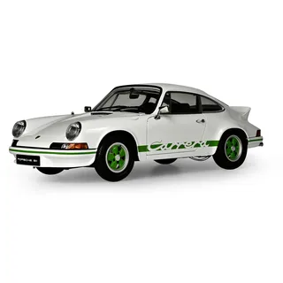 ixo collections 1:8 IXO Porsche 911 RS 2.7 Weiß/Grün - Modellbau, Standmodellbau, hochwertiger Bausatz, Modellbausatz, 713 Teile, Auto Bausatz