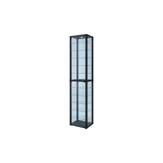 VCM »VCM Glasvitrine stehend Vitrine Glas mit ESG-Sicherheitsglas Maße ca. H. 227 x B. 50 x T. 38 cm Standvitrine Glas Modern und platzsparend Glas Vitrinenschrank ¿ Kavisa XXL« 1 Stk. tlg., schwarz,
