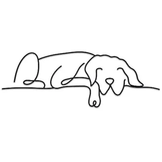 Matani Metall-Wanddekoration, Hunde-Wandkunst, Minimalistische Raum- und Wohnzimmer-Dekoration (Schlafender Hund)