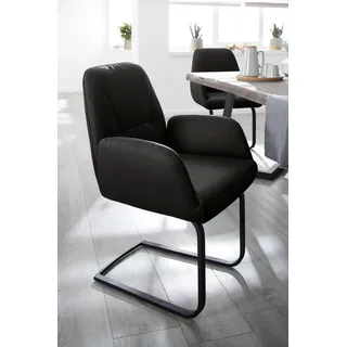 W.Schillig Freischwinger Leder schwarz