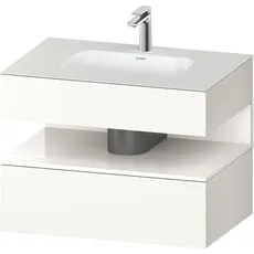 Duravit Qatego Einbauwaschtisch mit Konsolenwaschtischunterbau, 800x550x600mm, Nische Weiß Hochglanz, QA4785022, Farbe: Weiß Supermatt/mit Nischenbeleuchtung