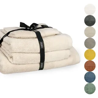 Schöner Wohnen Handtuch SET Sense , Beige , Textil , 50x100 cm , Oeko-Tex® Standard 100 , Heimtextilien, Badtextilien, Handtuchsets