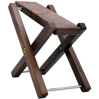 Gitarren-Fußhocker aus Holz, 3-fach höhenverstellbar, zusammenklappbar, Massivholz, schwarzes Walnussholz (schwarzes Walnussholz)