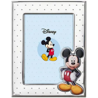 VALENTI & CO. Disney Baby Mickey Mouse Bilderrahmen in Silber mit bunt gemalten Details für Tisch oder Nachttisch für das Kinderzimmer perfekt als Geschenkidee Taufe oder Geburtstag