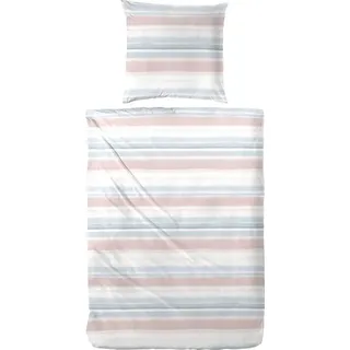 Primera Bettwäsche Bio-Renforce-Bettwäsche Blurred Lines, Renforcé (Bio-Baumwolle), 2 teilig, mit modernen Streifen in frischen Farben beige|rosa