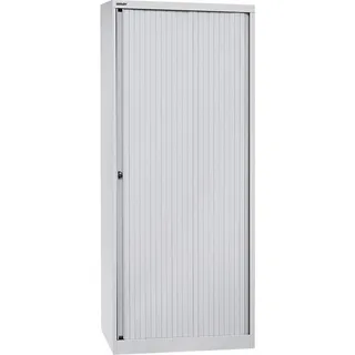 BISLEY Rollladenschrank EuroTambour, 4 Fachböden, 5 OH, Metall, Lg645 Rollladen/Korpus Lichtgrau, 43 x 80 x 198 cm