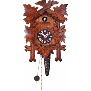 Trenkle Viertelruf Kuckucksuhr mit 1-Tag Werk (5-Laub + Vogel) - Braun