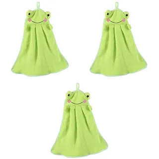 Cabilock 3 Stück Superabsorbierendes Cartoon Tiermotiv Handtuch mit Kleinem Frosch Weiches Kinderhandtuch zum AufhäNgen Vielseitiger Waschhandtuch für Küche und Bad