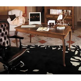 Tisch Schreibtisch Sekretär Schreibtische Italienische Möbel Büro Holz Tische - Braun