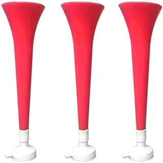 FUN FAN LINE - Packung x3 Kunststoff Vuvuzela Stadion/ungiftig Fußball Horn. Zübehor für Fußball- und Sportfeiern. Sehr Lautes Lufthorn für Animation.