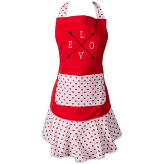 DII 100% Baumwolle, Rüschen, Küchenschürze, verstellbare Hals- und Taillenbänder, Vordertasche, perfekt zum Kochen, Backen, Basteln und mehr.