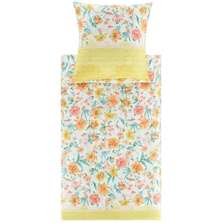 BASSETTI Casablanca Floral Gelb 135 x 200 cm + 80 x 80 cm