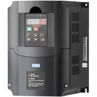 Vevor Frequenzumrichter VFD 10 PS, 7,5 kW, 35 A, 1- oder 3-phasiger 220-V-Eingang auf 3-phasigen 220-V-Ausgang, 40-60-Hz-Eingang, 0-400-Hz-Ausgang, VFD für Spindelmotor-CNC-Drehzahlregelung