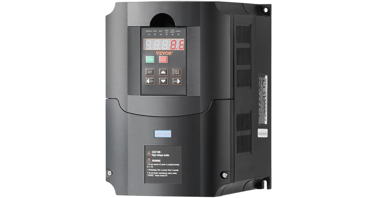 VEVOR Frequenzumrichter 1,5 KW (2 PS) – 220V 1- Oder 3-phasig Eingang, 3-phasig Ausgang 0–400 Hz Für CNC-Spindeln