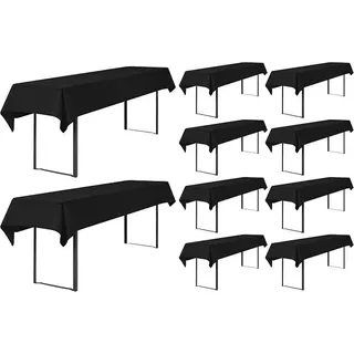 10 Stück Biertisch Tischdecke universal für 50cm u.70cm Biertische Hussen für Biertisch Biertischhussen Biertisch-Husse Bierzeltgarnitur Rechteckige Tischdecken Waschbar 100x250cm(Schwarz) - Schwarz