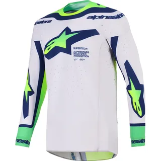 Alpinestars Supertech Vista Motocross Jersey, grau/blau, S - Grau, Blau