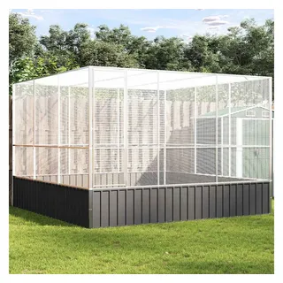 vidaXL Vogelkäfig Voliere Silbern 311 x 307 x 212 cm