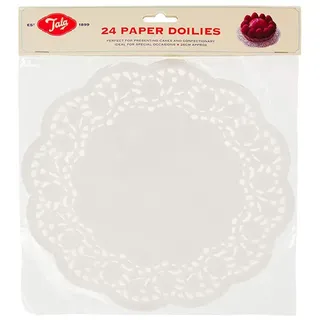 Tala Originals 26 cm Papier Deckchen pk 24, weiß, 24