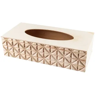 Ideen mit Herz Kosmetiktuch-Box | Taschentuchspender aus Holz | Natur | für DIY | Basteln | 26cm x 12,3cm x 7cm