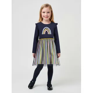 Blue Seven Tüllkleid Baumwollmischung, Glitzerdruck, nachtblau regenbogen