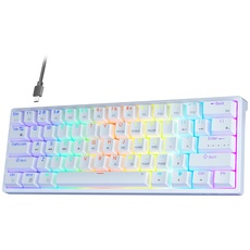 AULA Gaming Keyboard 60 Prozent - Anpassbare RGB-Beleuchtung für Gaming Tastatur Klein für PC, Hot-Swap-fähig Beleuchtete Tastatur Mechanisch, Typ-C Gaming Tastatur 60 Prozent,Roten Schaltern.