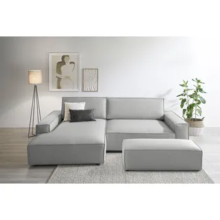 OTTO home Eckcouch Cord 2-Sitzer Silber